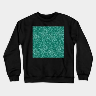 Hand Drawn Tropical Palm Leaf Summer Pattern Crewneck Sweatshirt